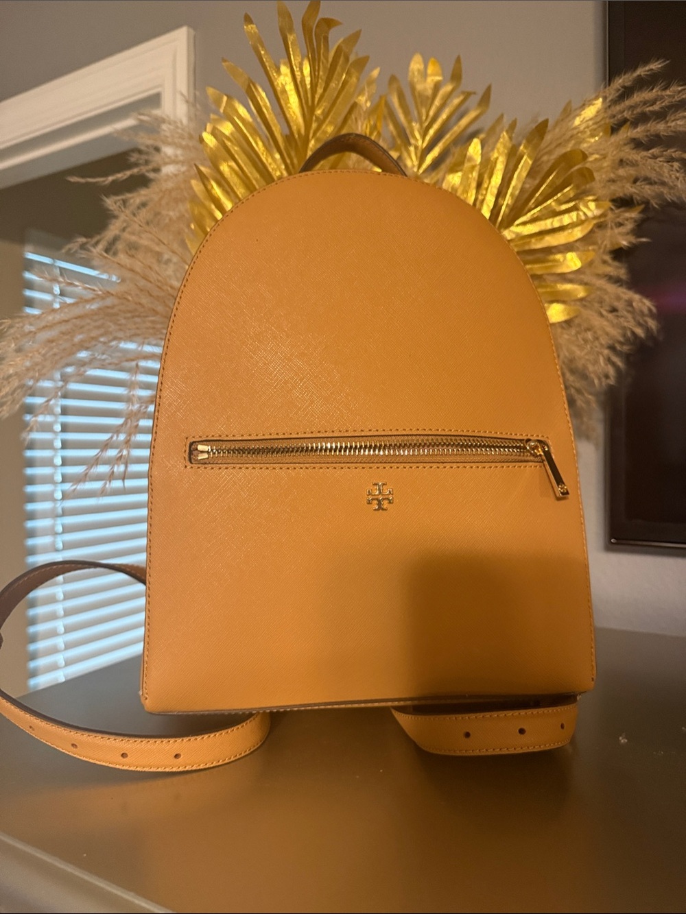 Like New Tory Burch Amber Saffiano Leather Backpack